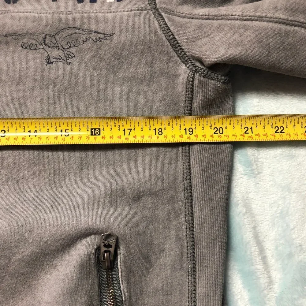 Buffalo David Bitton Distredded Grey Zip Up Lightweight Jacket Medium - Picture 5 of 11